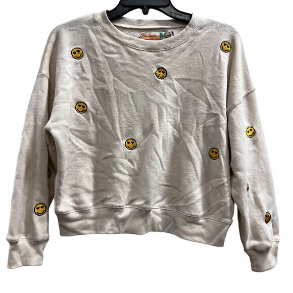 Vintage Havana cropped cream all over emoji patches sz L - Picture 1 of 5